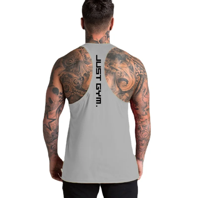 Tank Top Muscle - T-shirt de musculação masculina, ginástica esportiva,