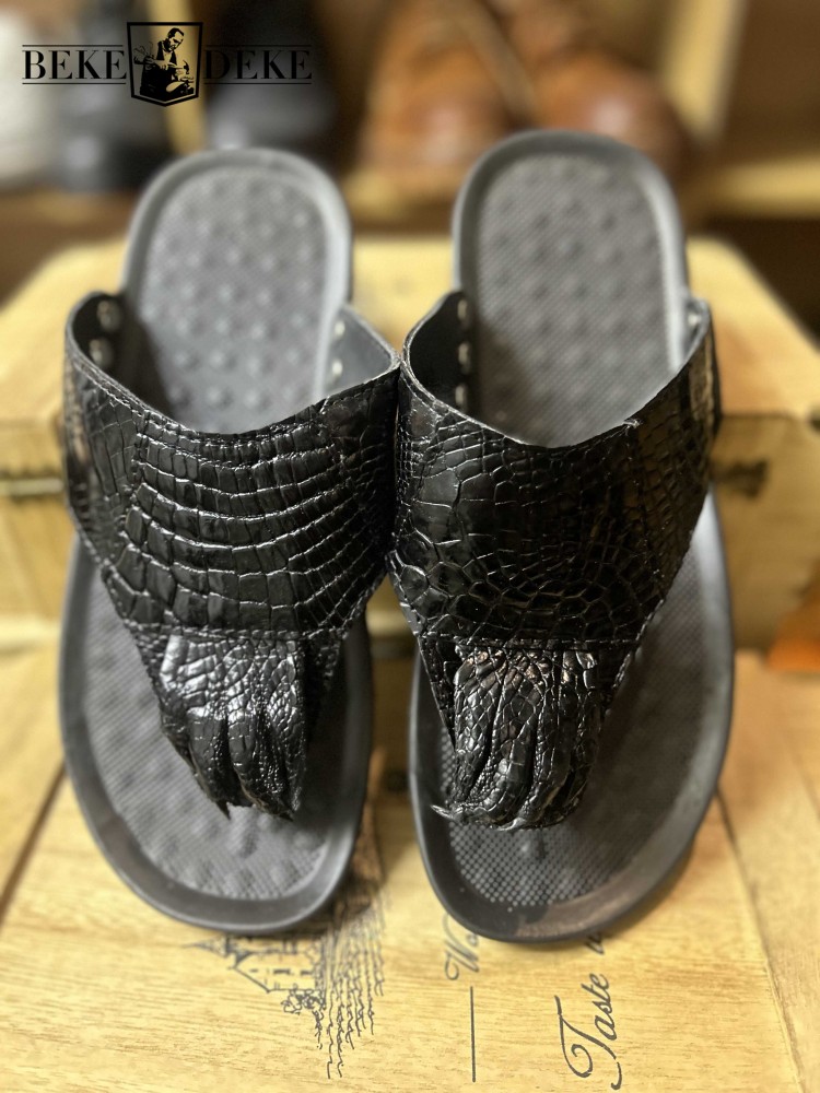 Flip Flop Leather Men - Calçados de Verão em Couro Legítimo,