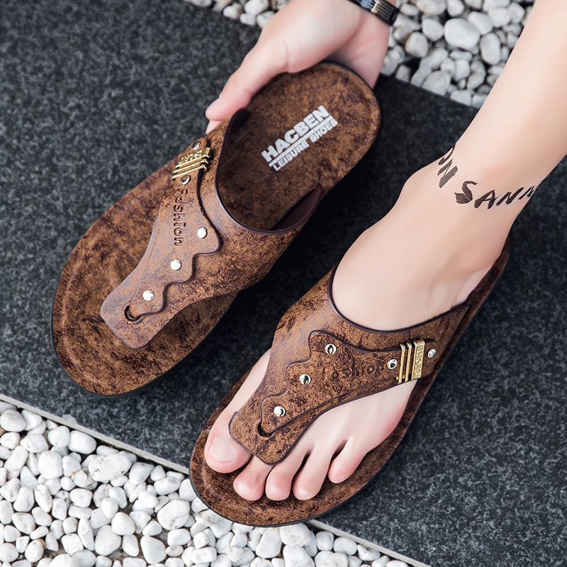 Flip Flop Leather Men - Novas Sandálias Masculinas 2026 de Couro