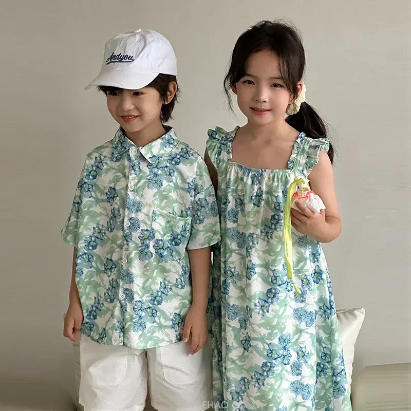 Look meninos camisas coreano c - Resort Shirt Floral avaliação e preço
